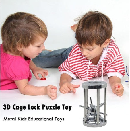 Puzzle in Metallo "Gabbia e Lucchetto": L'Enigma che Allena la Mente con Stile